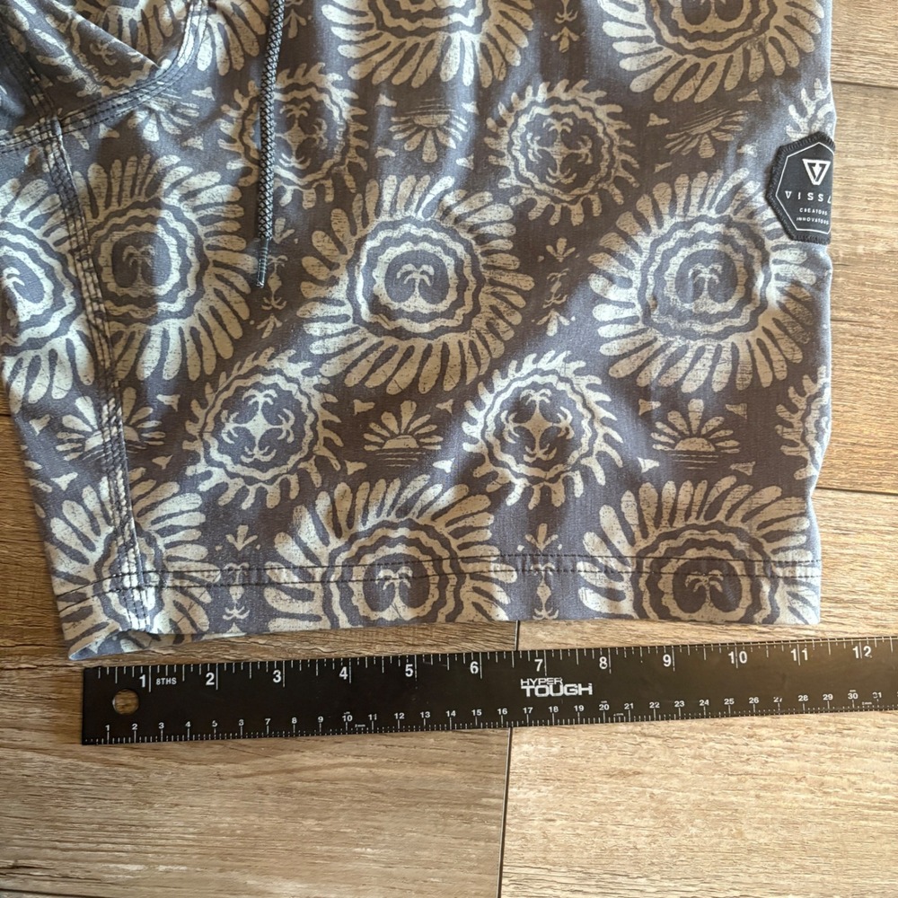 Vissla Board Shorts Mens 38 Gray Drawstring Upcycle Coconut Stretch Swim Trunks - Picture 8 of 9